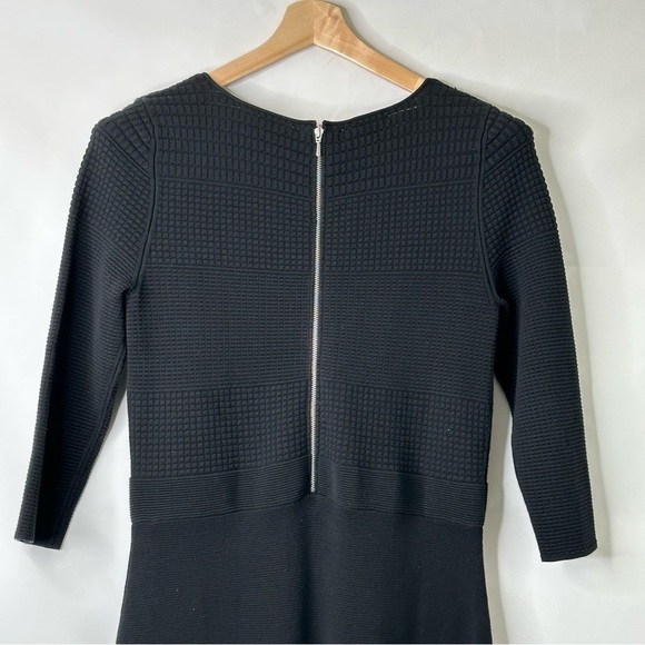 Talbots Women’s Black Sweater Sheath Dress Modest V Neck 3/4 Sleeve Sz M Petite - Picture 7 of 9